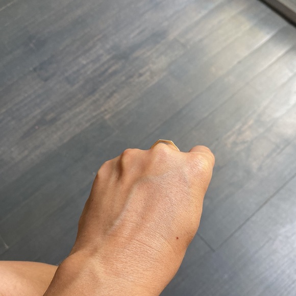 REAL DIAMONDS solid YELLOW GOLD ring  6.5 6 1/2 band pavè diamond stones kt - Picture 11 of 13